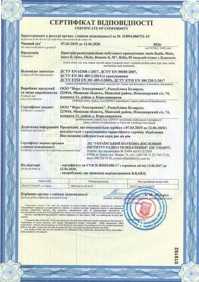 Сертификат соответствия устройств сетевых исполнительных ч.4